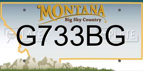 G733BG Montana License Plate