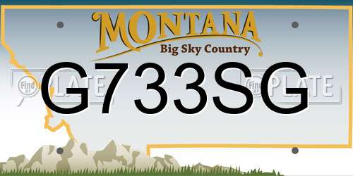 G733SG Montana License Plate
