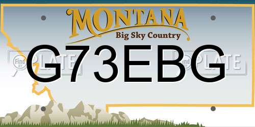 G73EBG Montana License Plate