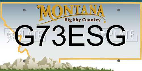 G73ESG Montana License Plate