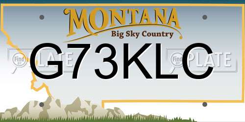 G73KLC Montana License Plate