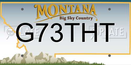 G73THT Montana License Plate