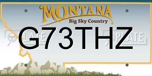 G73THZ Montana License Plate