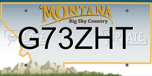 G73ZHT Montana License Plate