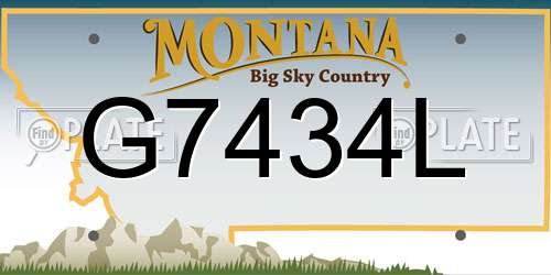 G7434L Montana License Plate