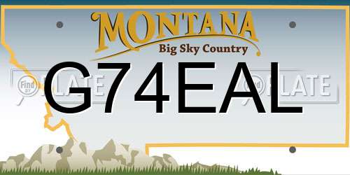 G74EAL Montana License Plate