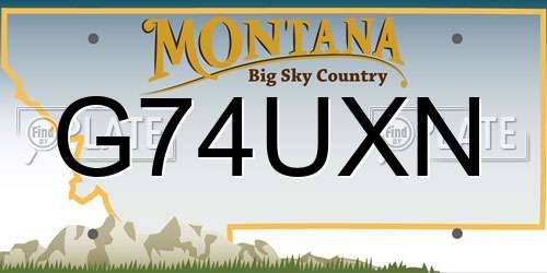 G74UXN Montana License Plate