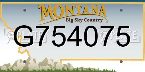 G754075 Montana License Plate