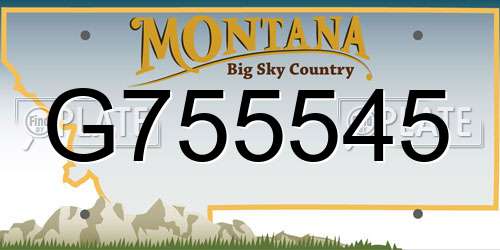 G755545 Montana License Plate