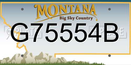 G75554B Montana License Plate