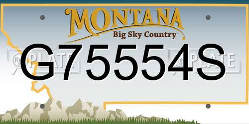 G75554S Montana License Plate