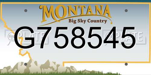 G758545 Montana License Plate