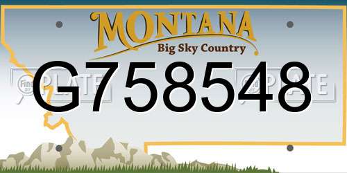 G758548 Montana License Plate