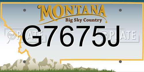 G7675J Montana License Plate