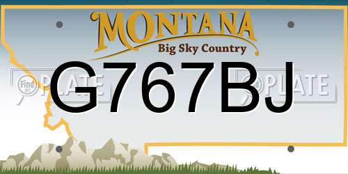 G767BJ Montana License Plate