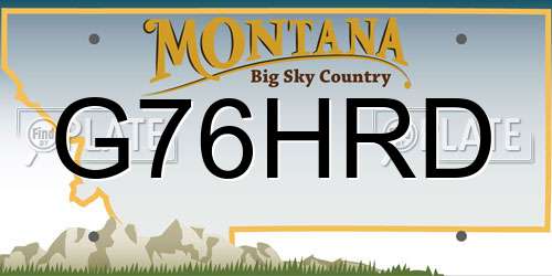 G76HRD Montana License Plate