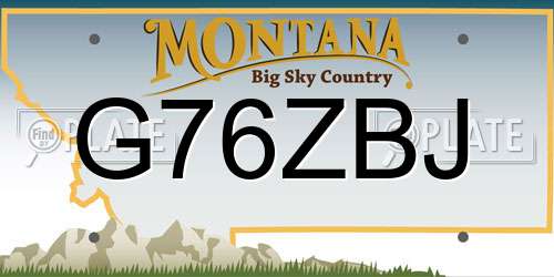 G76ZBJ Montana License Plate