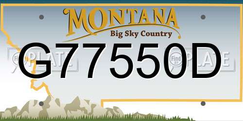 G77550D Montana License Plate