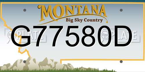 G77580D Montana License Plate
