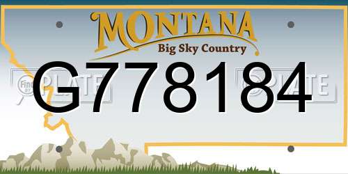 G778184 Montana License Plate