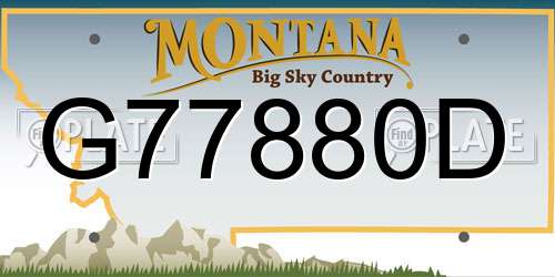 G77880D Montana License Plate