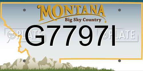 G7797I Montana License Plate