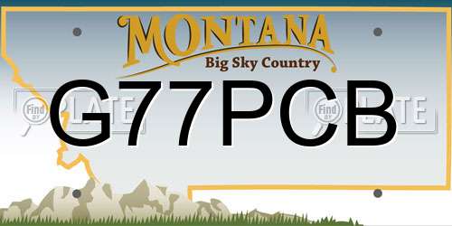 G77PCB Montana License Plate