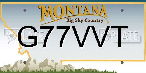 G77VVT Montana License Plate