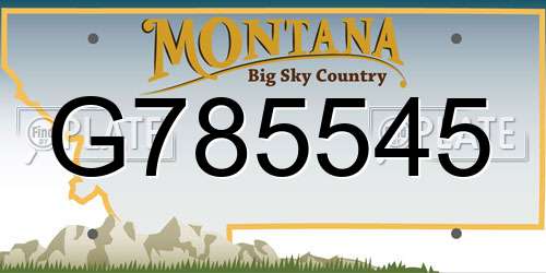 G785545 Montana License Plate