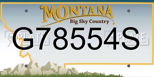 G78554S Montana License Plate