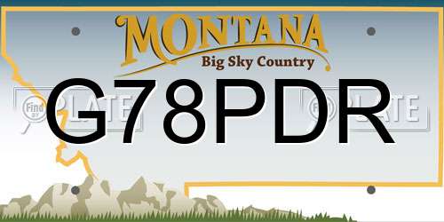 G78PDR Montana License Plate