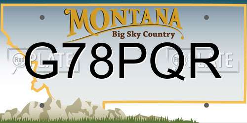 G78PQR Montana License Plate