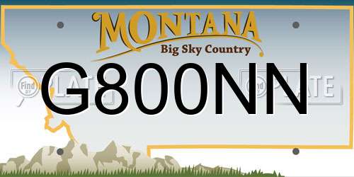 G800NN Montana License Plate