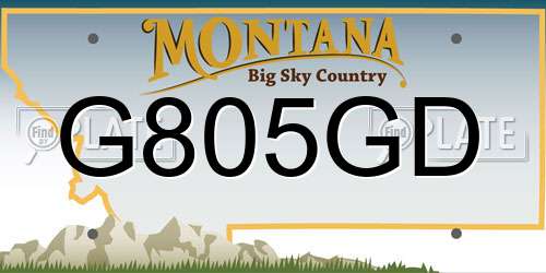 G805GD Montana License Plate