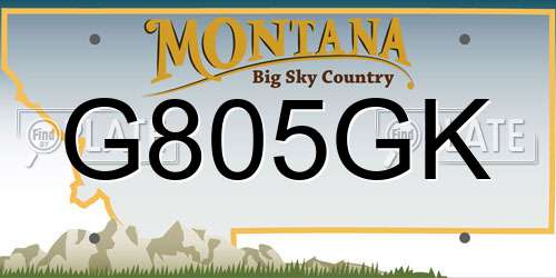 G805GK Montana License Plate