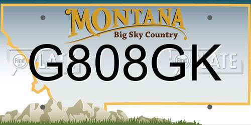 G808GK Montana License Plate