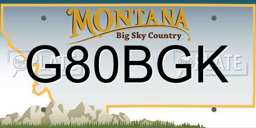 G80BGK Montana License Plate