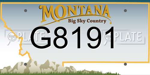 G8191 Montana License Plate