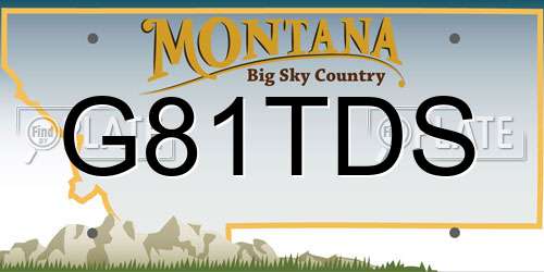 G81TDS Montana License Plate