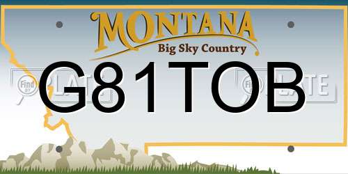 G81TOB Montana License Plate
