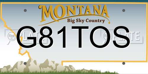 G81TOS Montana License Plate