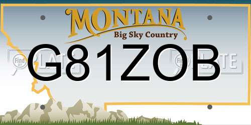 G81ZOB Montana License Plate