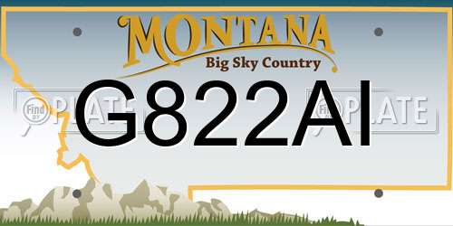 G822AI Montana License Plate