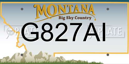 G827AI Montana License Plate