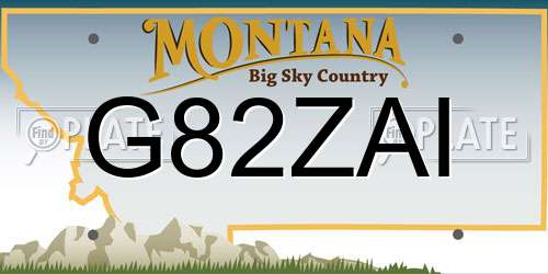 G82ZAI Montana License Plate