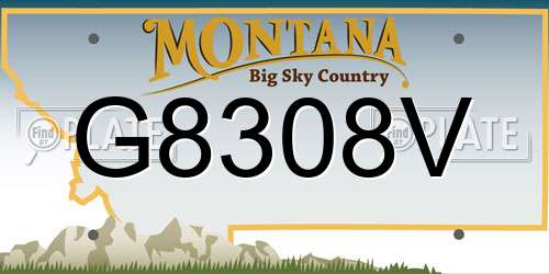 G8308V Montana License Plate