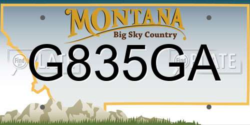 G835GA Montana License Plate