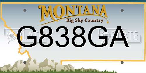 G838GA Montana License Plate