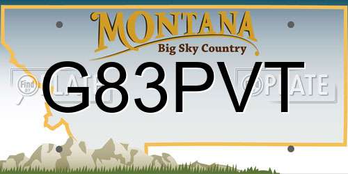 G83PVT Montana License Plate