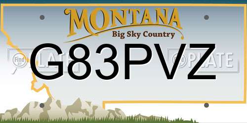 G83PVZ Montana License Plate